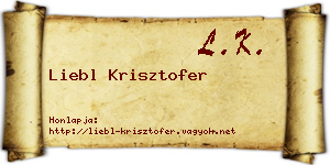 Liebl Krisztofer névjegykártya